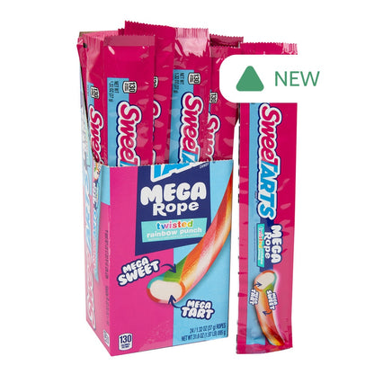 Wholesale Sweetarts Mega Rope Twisted Rainbow Punch 1.32 Oz- Bulk