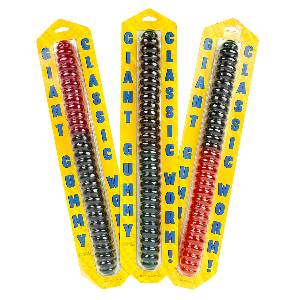 Wholesale Assorted Giant Gummy Worm 2 Lb- Bulk