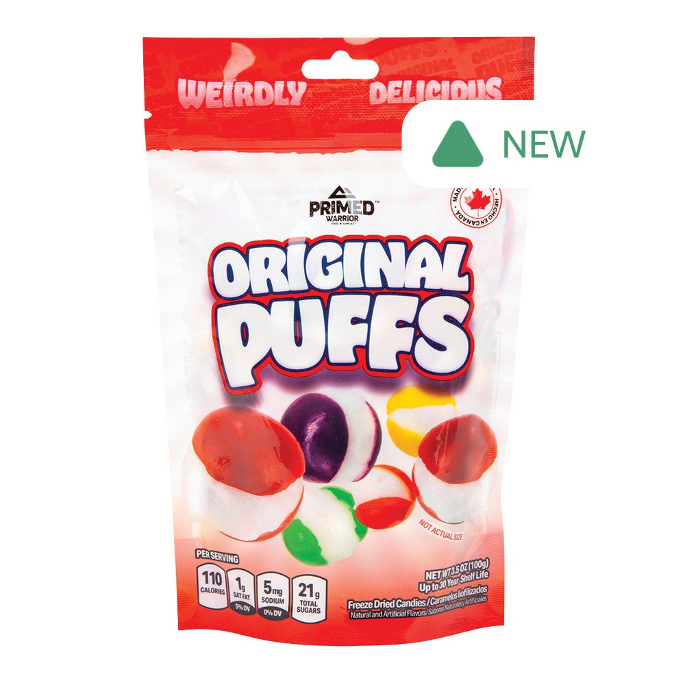 Wholesale Primed Warrior Freeze Dried Original Puffs 3.5 Oz Pouch- Bulk