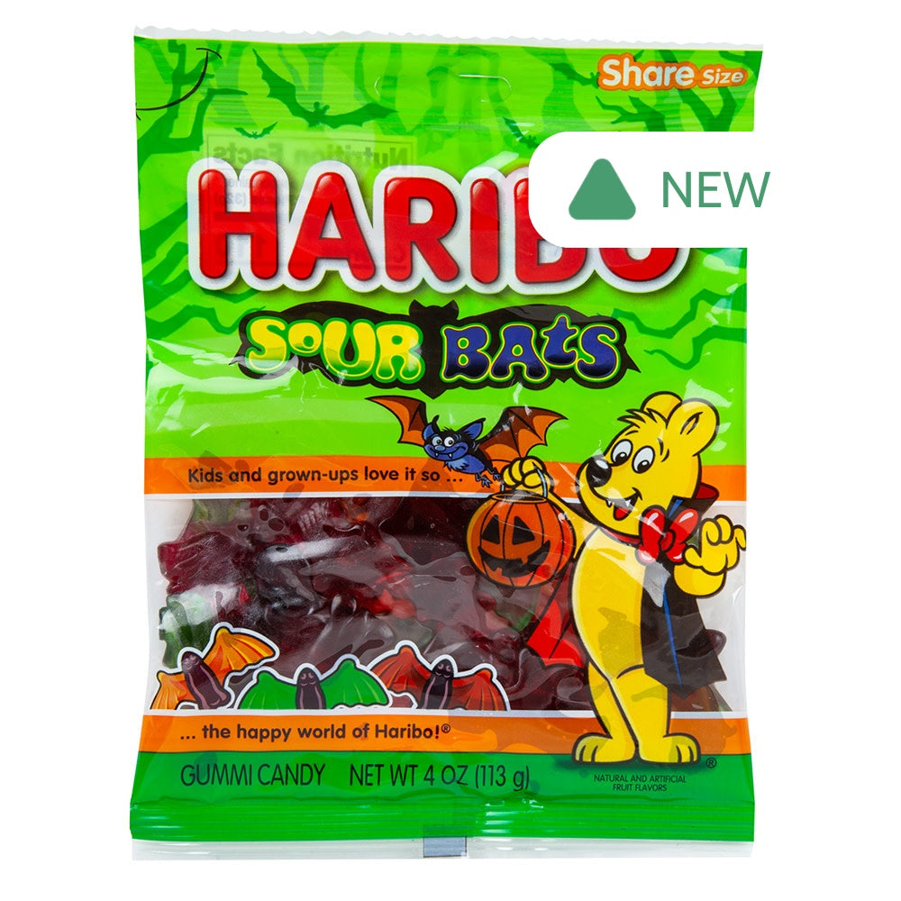 Wholesale Haribo Sour Bats 4 Oz Peg Bag- Bulk