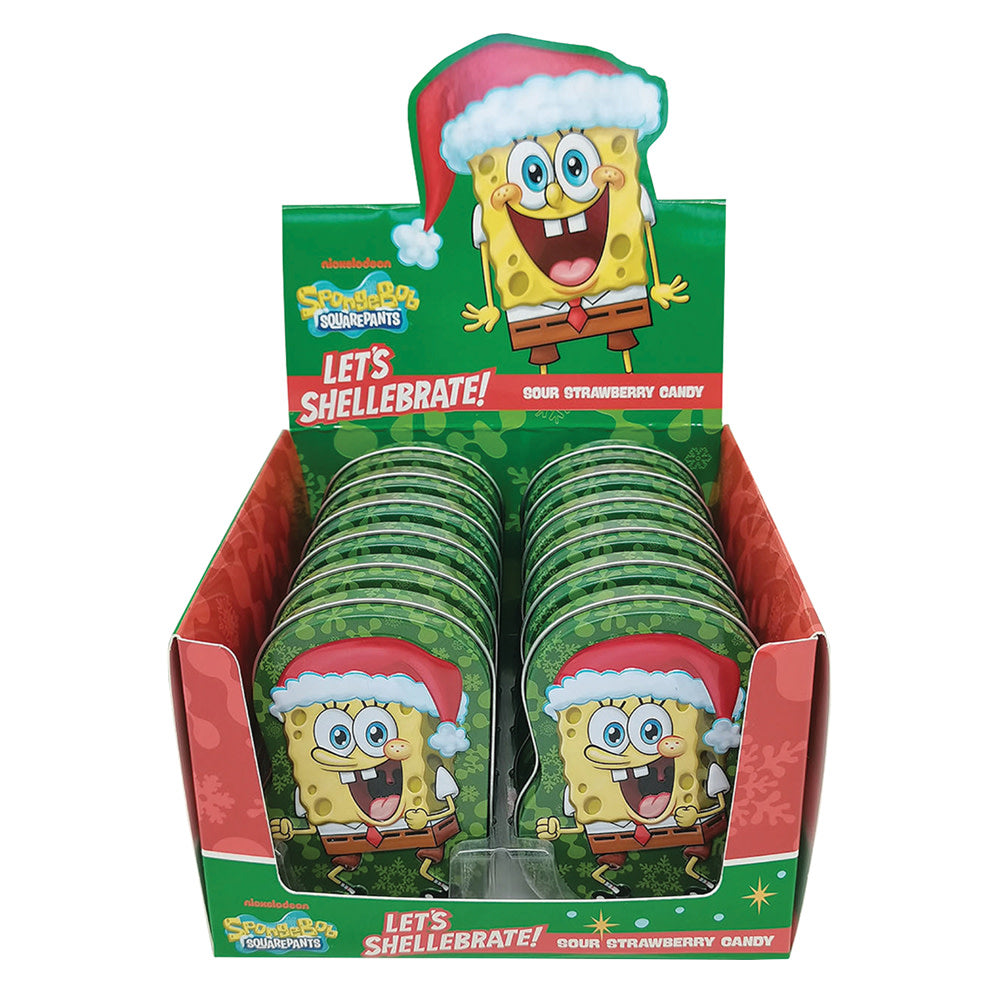 Wholesale Spongebob Christmas Let'S Shellebrate Strawberry 1.2 Oz Tin- Bulk