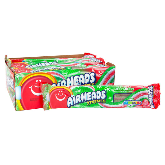 Wholesale Airheads Extremes Christmas Belt Merry Berry 2 Oz- Bulk