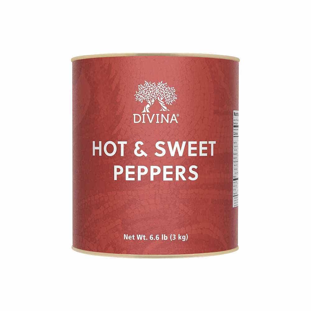 Wholesale Divina Hot & Sweet Peppers 6.6 Lb- Bulk