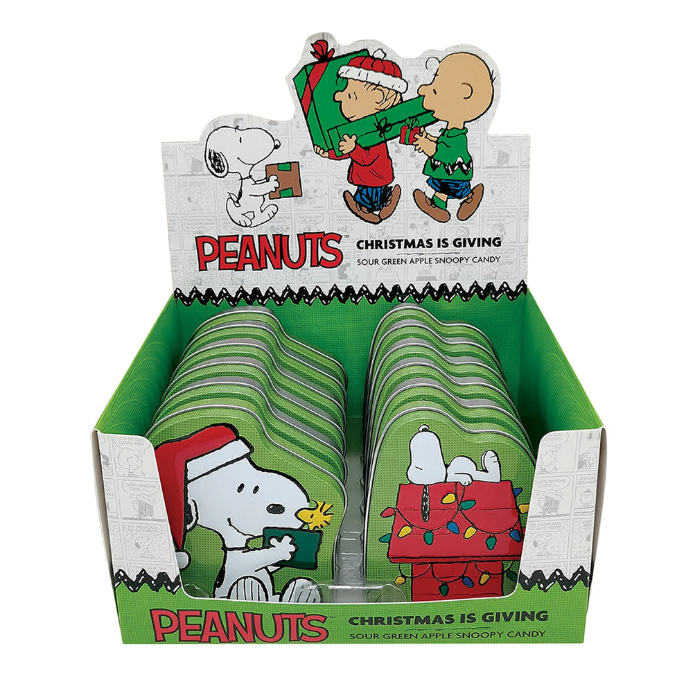 Wholesale Peanuts Christmas Sour Green Apple 1.4 Oz Tin- Bulk
