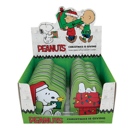 Wholesale Peanuts Christmas Sour Green Apple 1.4 Oz Tin- Bulk