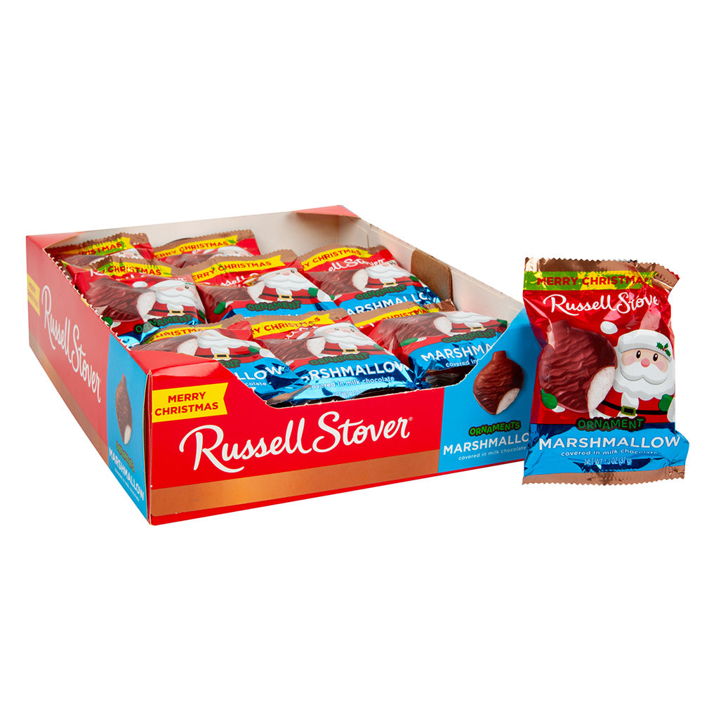 Wholesale Russell Stover Marshmallow Ornament Covered In Milk Chocolate 1.3 Oz- Bulk