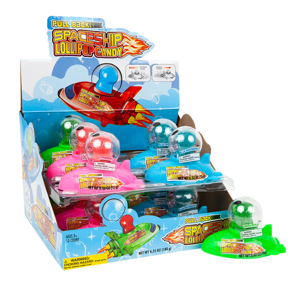 Wholesale Pull Back Spaceship Lollipop Candy 0.53 Oz- Bulk