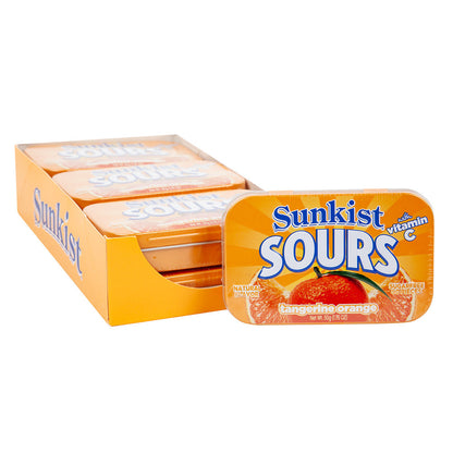 Wholesale Sunkist Sours Tangerine Orange 1.76 Oz Tin- Bulk