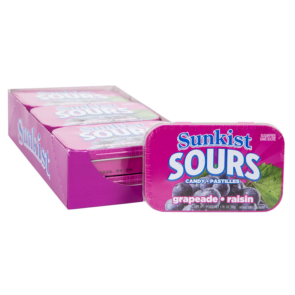 Wholesale Sunkist Sours Grapeade 1.76 Oz Tin- Bulk
