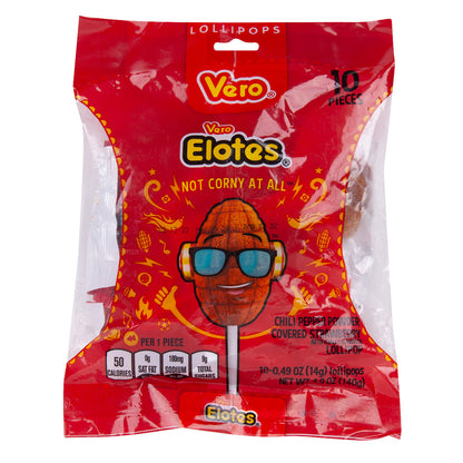 Wholesale Vero Elotes Lollipops 10 Piece 4.9 Oz Peg Bag- Bulk