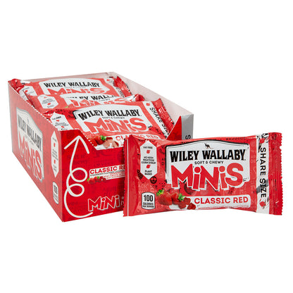 Wholesale Wiley Wallaby Strawberry Classic Red Mini Licorice Bites 3.5 Oz Bag- Bulk