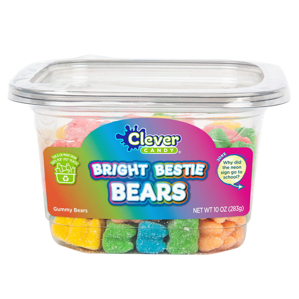 Wholesale Müttenberg Candy Bright Bestie Bears Neon Bears 10 Oz Tub- Bulk