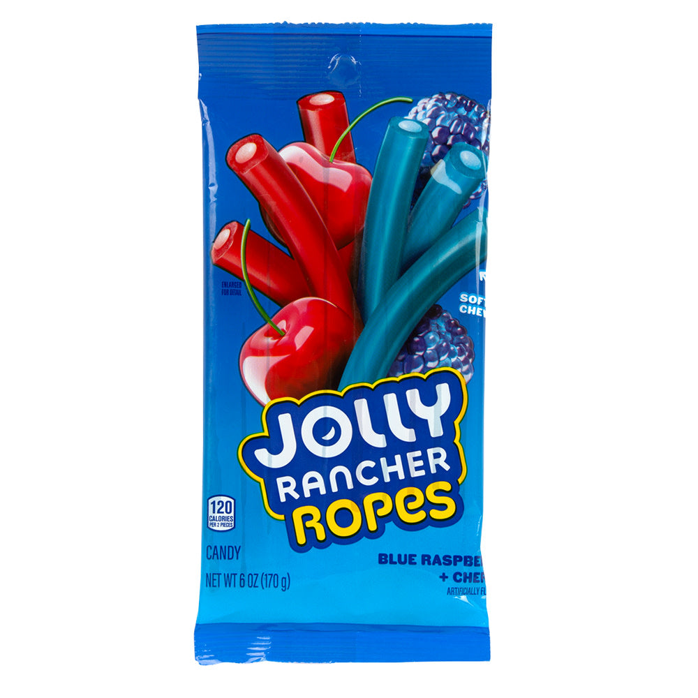 Wholesale Jolly Rancher Blue Raspberry & Cherry Ropes 6 Oz Peg Bag- Bulk