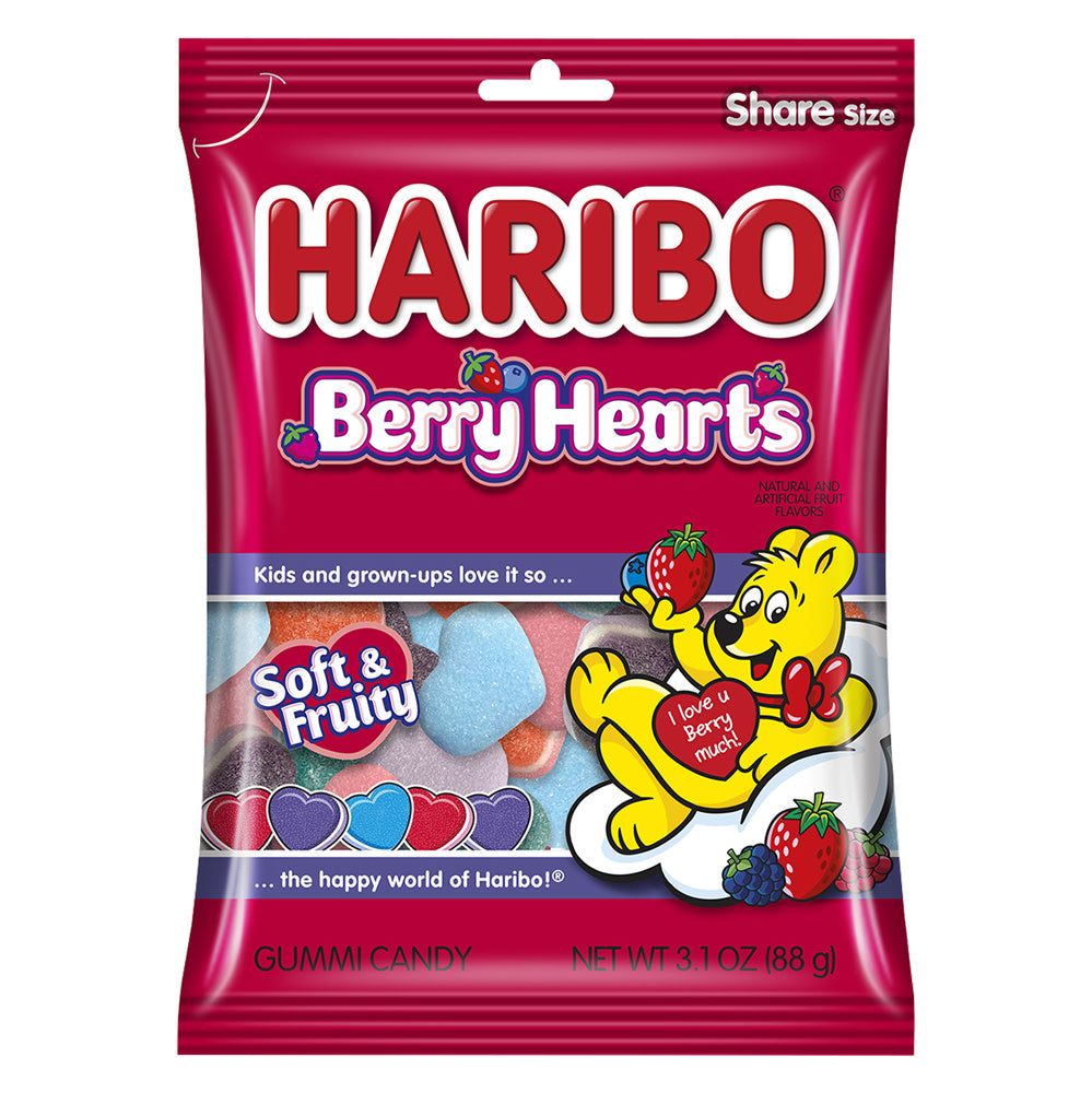 Haribo Berry Hearts 4 Oz Peg Bag
