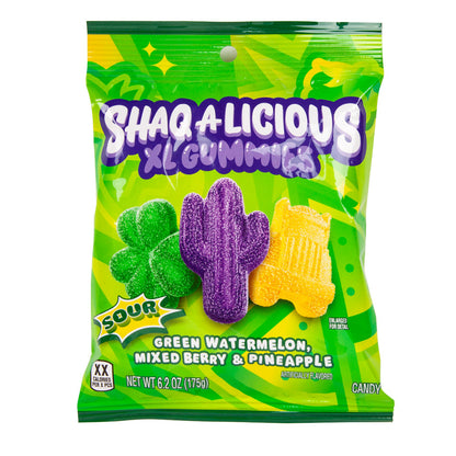 Wholesale Shaq-A-Licious Sour Xl Gummies 6.2 Oz Peg Bag- Bulk