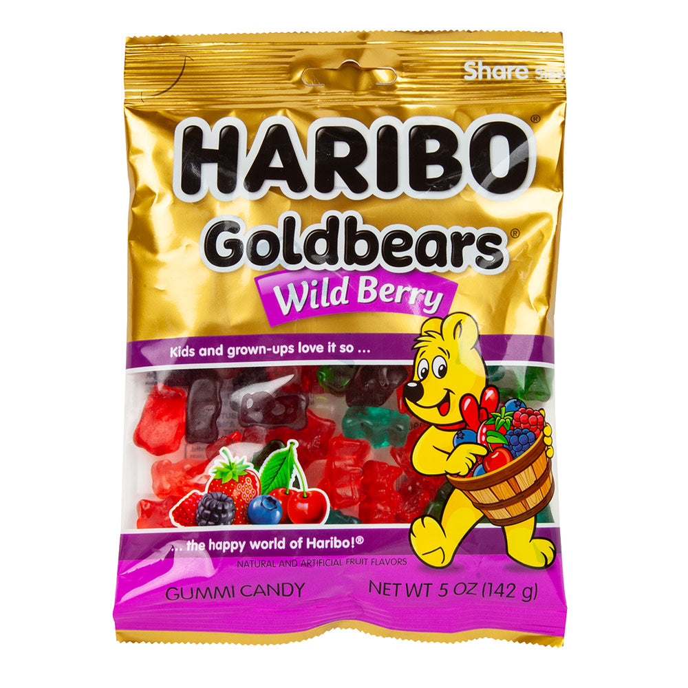 Wholesale Haribo Wild Berry Gummy Bears 5 Oz Peg Bag- Bulk