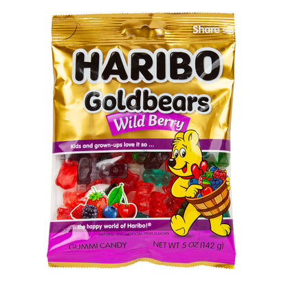 Wholesale Haribo Wild Berry Gummy Bears 5 Oz Peg Bag- Bulk