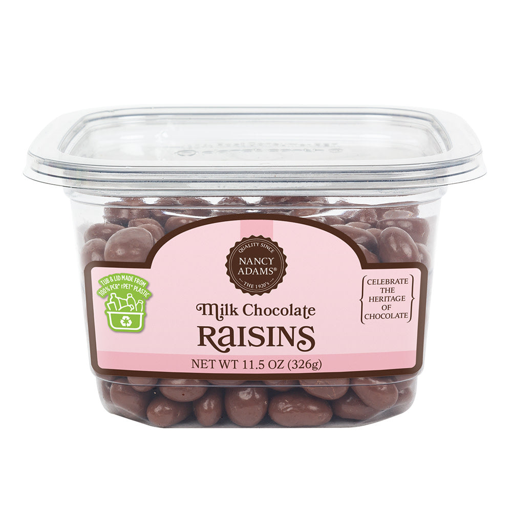 Wholesale Nancy Adams Milk Chocolate Raisins 11.5 Oz Tub- Bulk