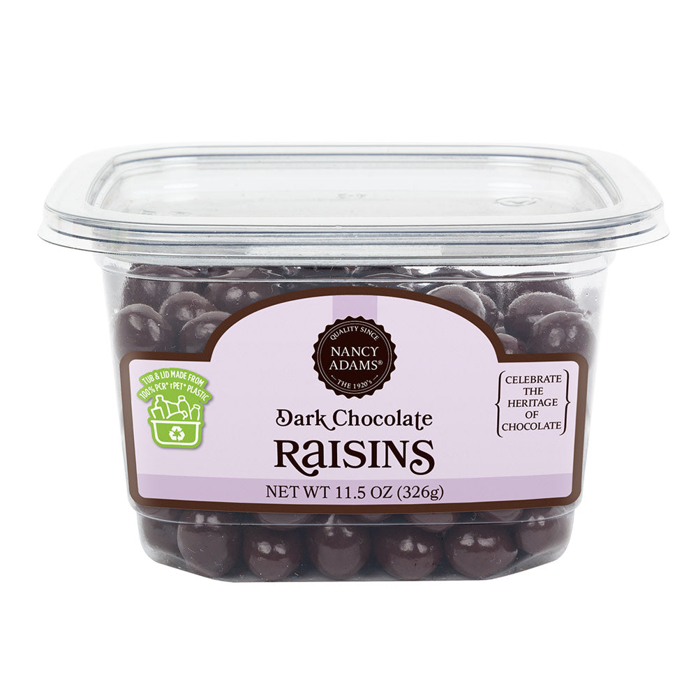Wholesale Nancy Adams Dark Chocolate Raisins 11.5 Oz Tub- Bulk