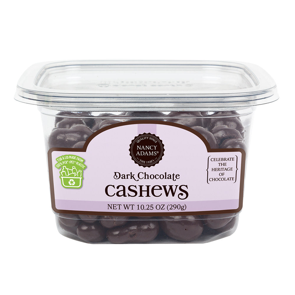 Wholesale Nancy Adams Dark Chocolate Cashews 10.25 Oz Tub- Bulk