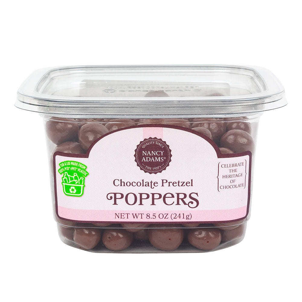 Wholesale Nancy Adams Chocolate Pretzel Poppers 8.5 Oz Tub- Bulk