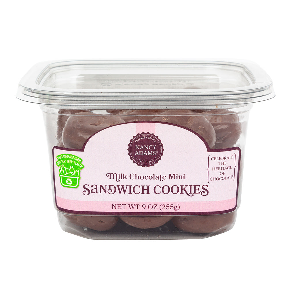 Wholesale Nancy Adams Milk Chocolate Mini Sandwich Cookies 9 Oz Tub- Bulk