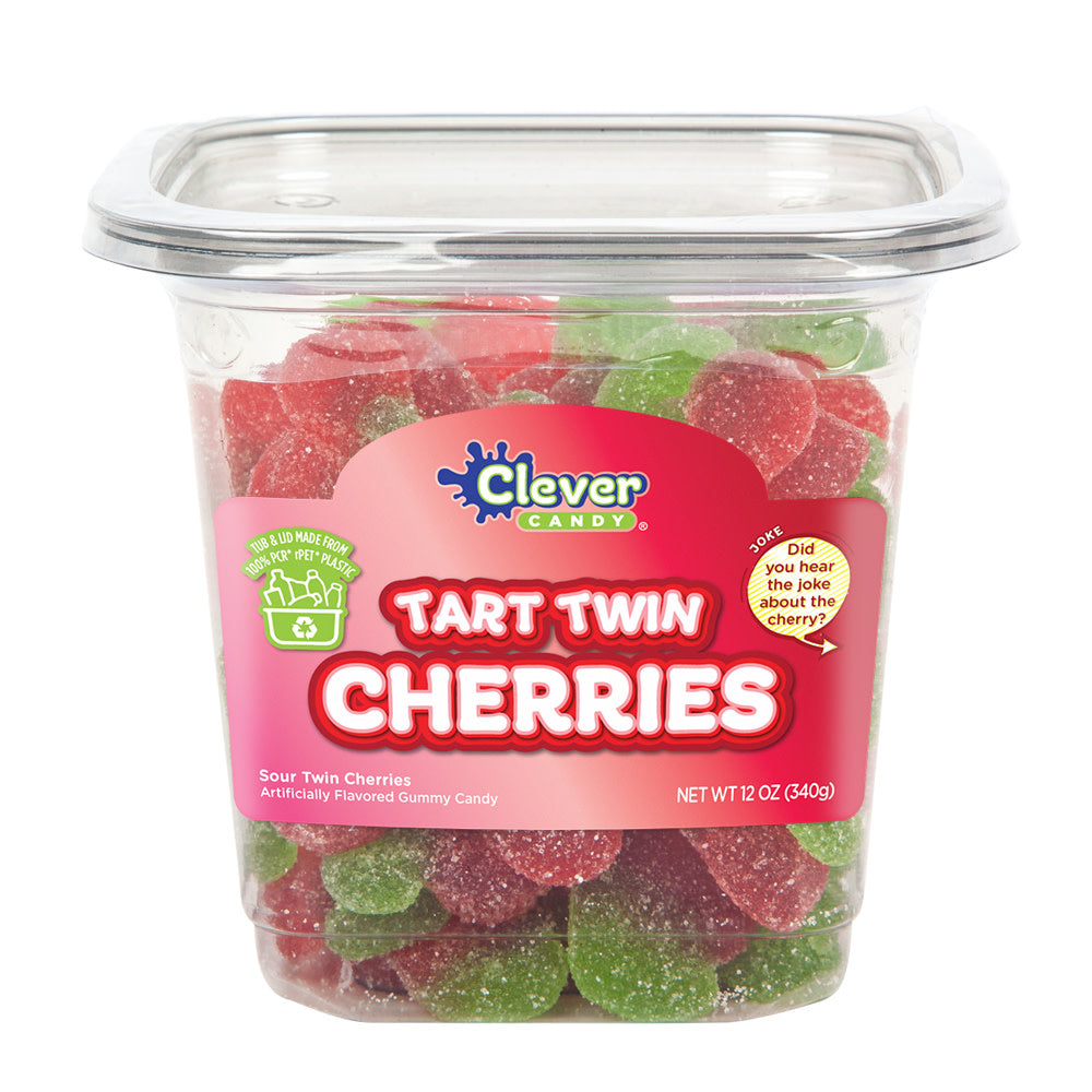 Wholesale Müttenberg Candy Tart Twin Cherries Sour Gummy Cherries 12 Oz Tub- Bulk