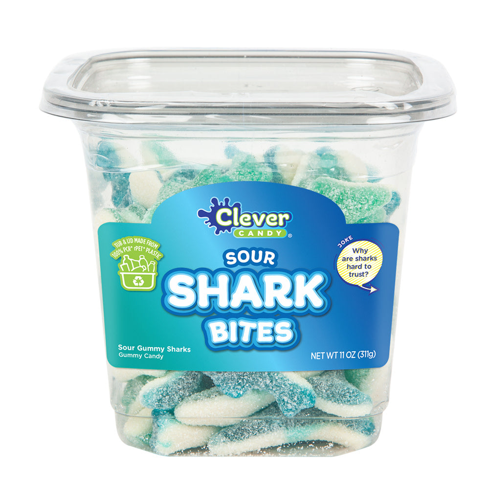 Wholesale Müttenberg Candy Sour Shark Bites Gummy Sour Sharks 11 Oz Tub- Bulk