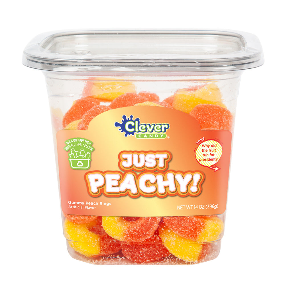 Wholesale Müttenberg Candy Just Peachy! Gummy Peach Ring 14 Oz Tub- Bulk