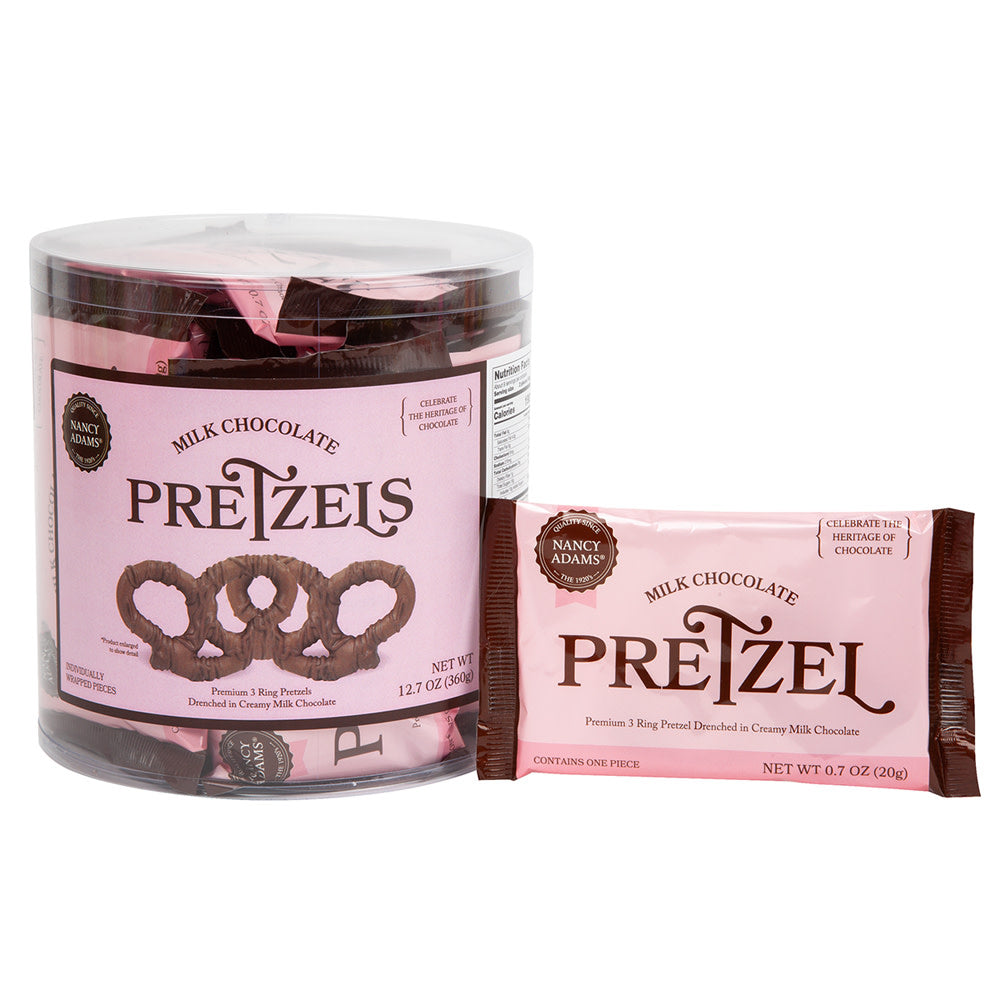 Wholesale Nancy Adams Milk Chocolate Pretzel Single Serve Tub- Bulk