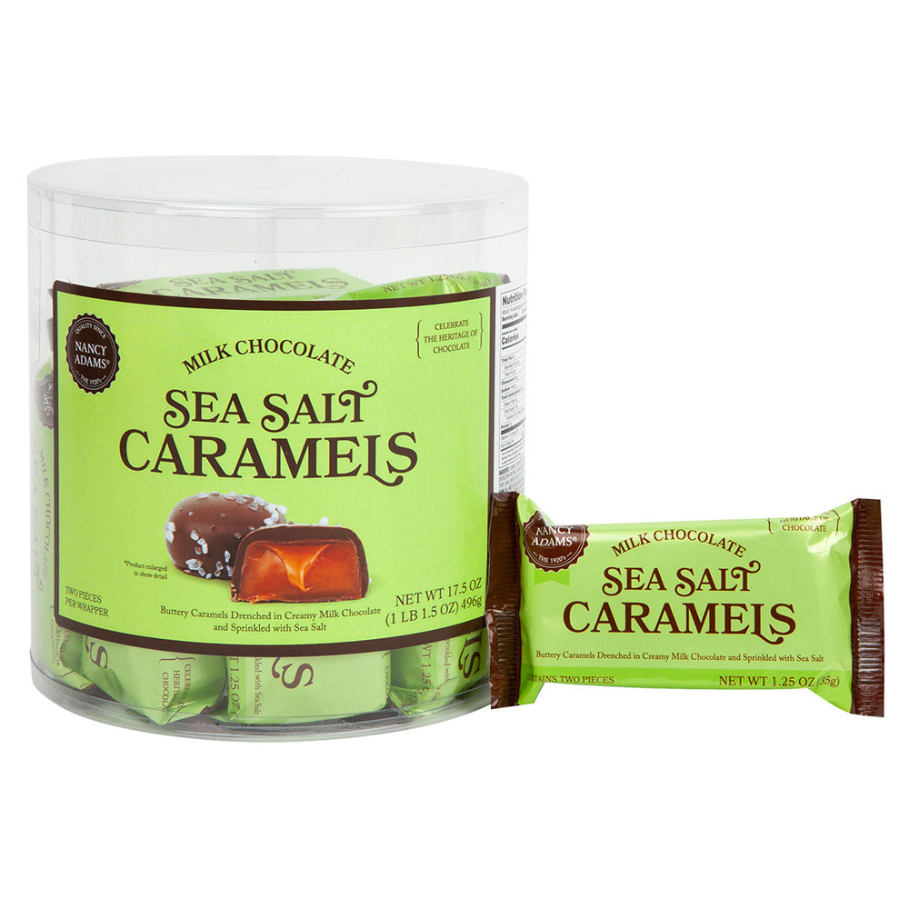 Wholesale Nancy Adams Milk Chocolate Sea Salt Caramels Single Serve Tub- Bulk