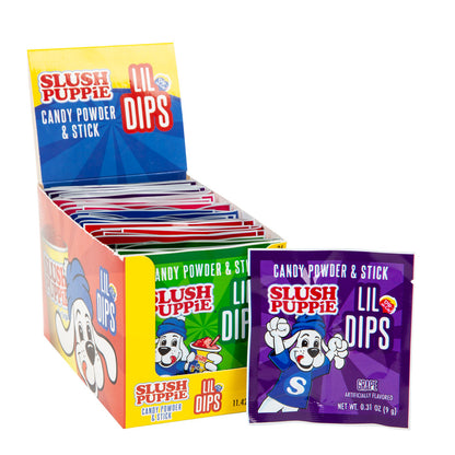 Wholesale Slush Puppies Lil Dips Candy Powder & Stick 0.31 Oz- Bulk
