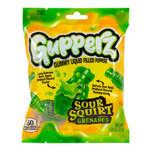 Wholesale Gupperz Sour Squirt Grenades Gummy Liquid Filled Popperz 2.54 Oz Peg Bag- Bulk