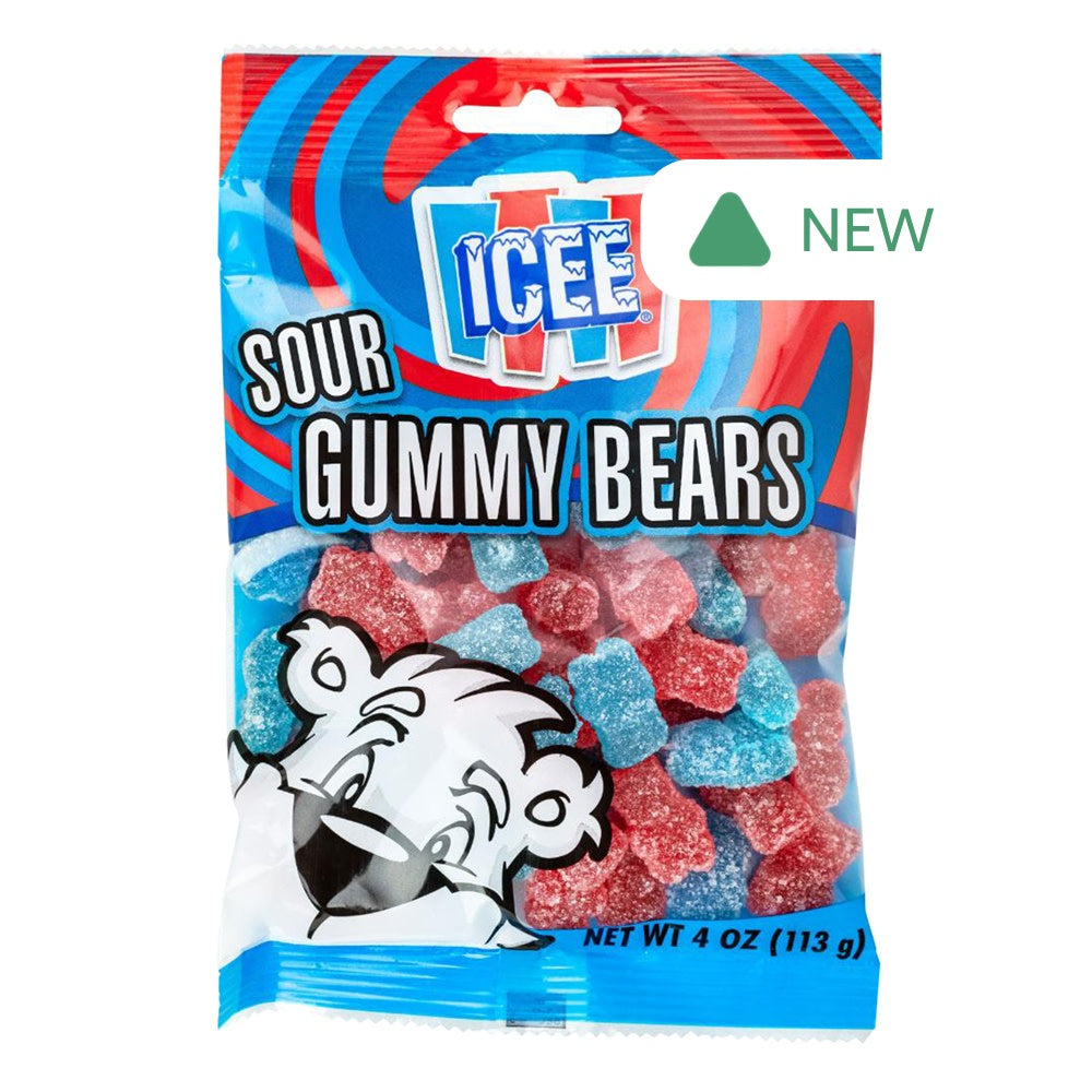 Wholesale Icee Sour Gummy Bears 4 Oz Peg Bag- Bulk