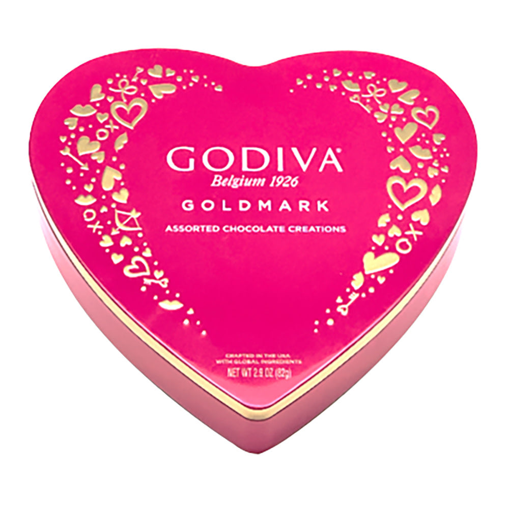 Godiva Goldmark 9 Piece Assorted Heart Shaped Tin