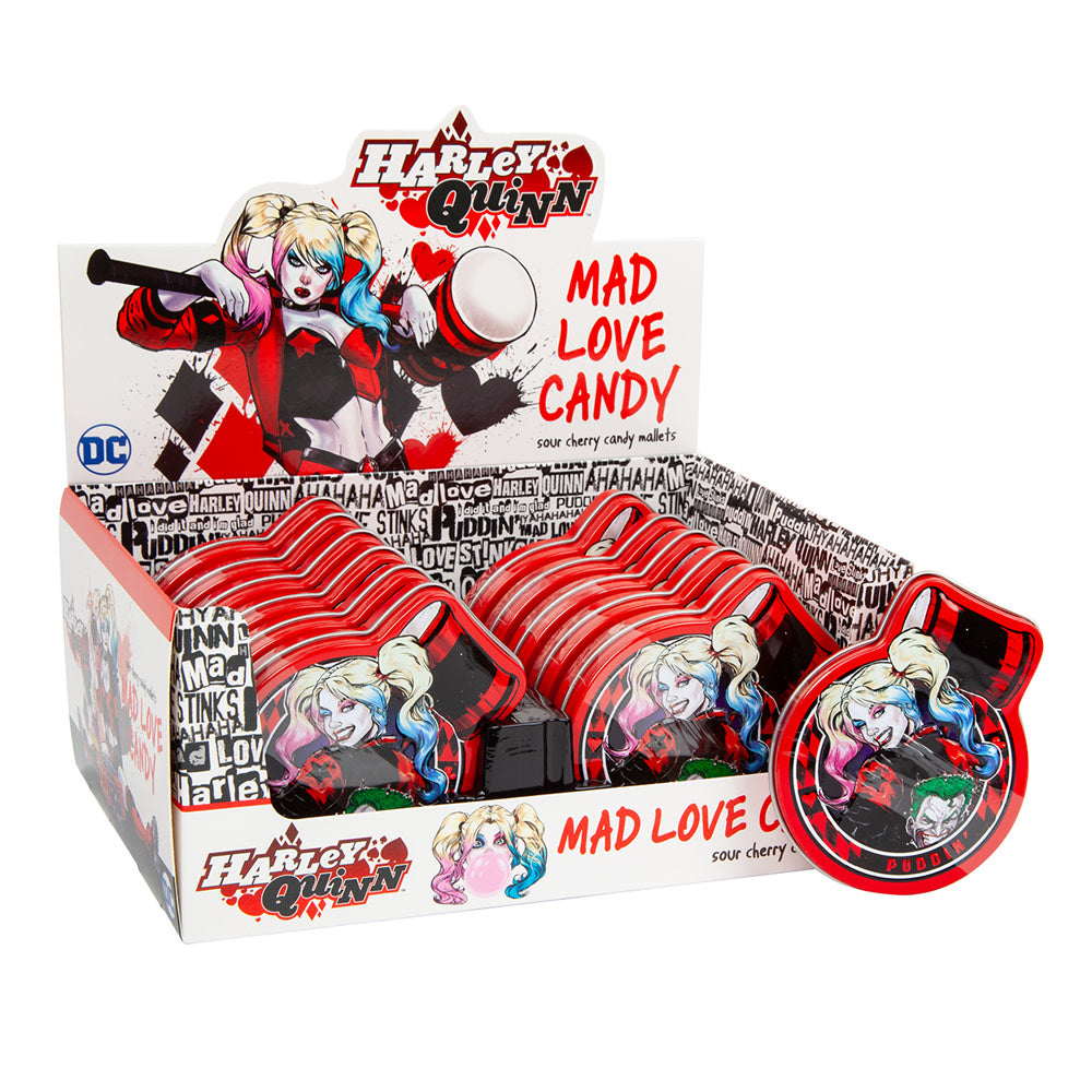 Wholesale Harley Quinn Sour Cherry Mad Love Candy 1 Oz Tin- Bulk