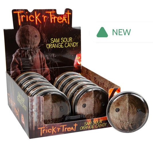 Wholesale Trick 'R Treat Sam Sour Orange Candy 1.5 Oz Tin- Bulk