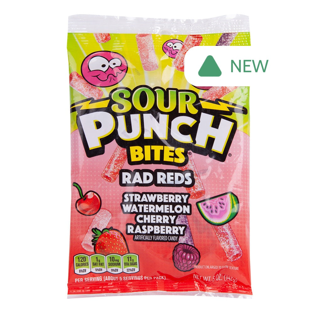 Wholesale Sour Punch Rad Reds Bites 5 Oz Peg Bag- Bulk