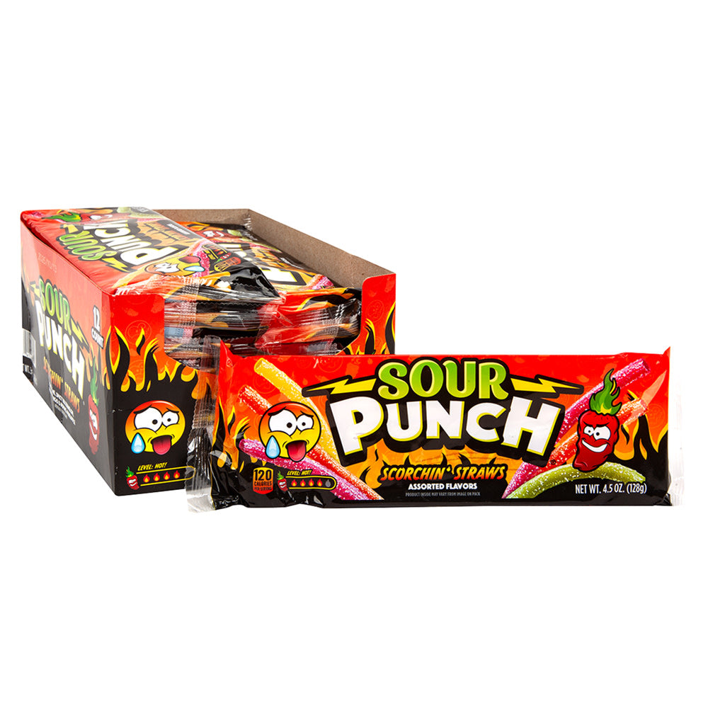 Wholesale Sour Punch Scorchin' Straws 4.5 Oz Bag- Bulk