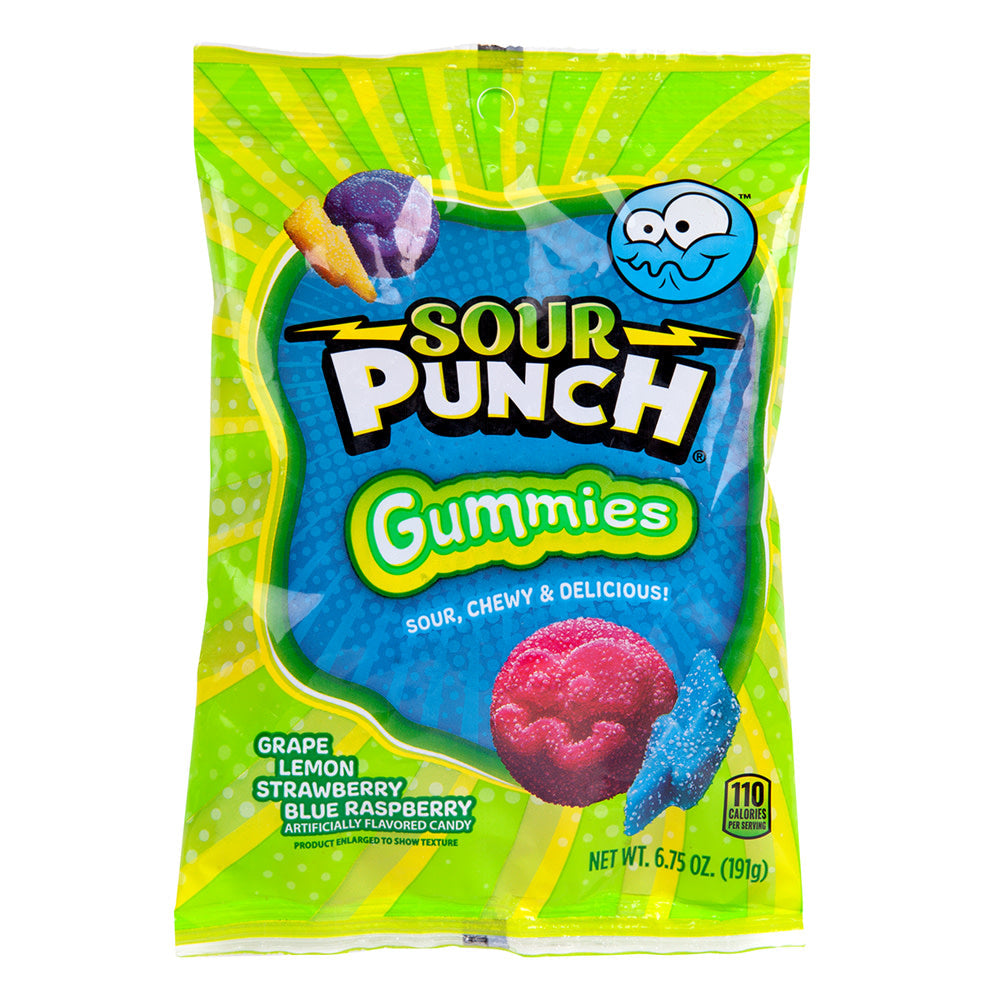 Wholesale Sour Punch Assorted Gummies 6.75 Oz Peg Bag- Bulk