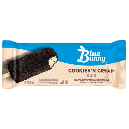 Wholesale Blue Bunny Case Cookies N Cream Ice Cream Bar- Bulk