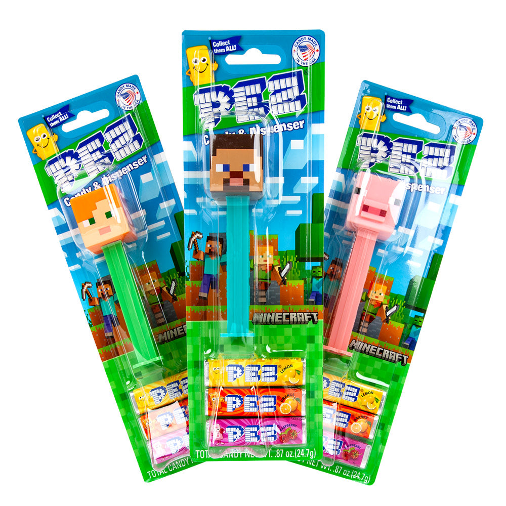 Wholesale Minecraft Pez Assorted 0.87 Oz Blister Pack- Bulk