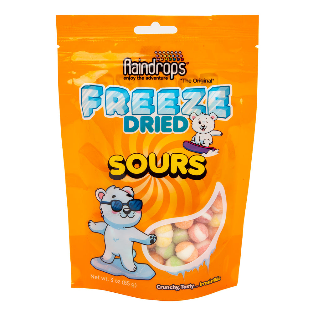 Wholesale Raindrops Sours Freeze Dried 3 Oz Peg Bag- Bulk