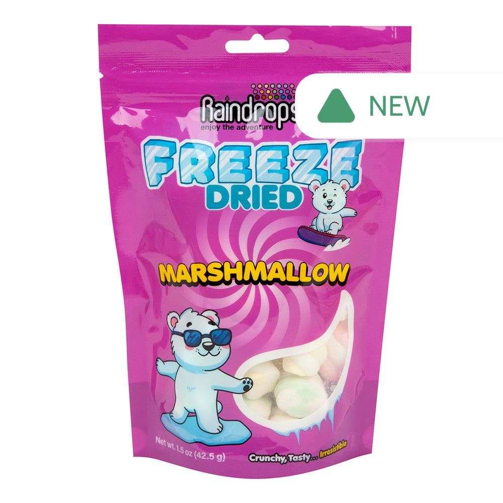 Wholesale Raindrops Marshmallow Freeze Dried 1.5 Oz Peg Bag- Bulk