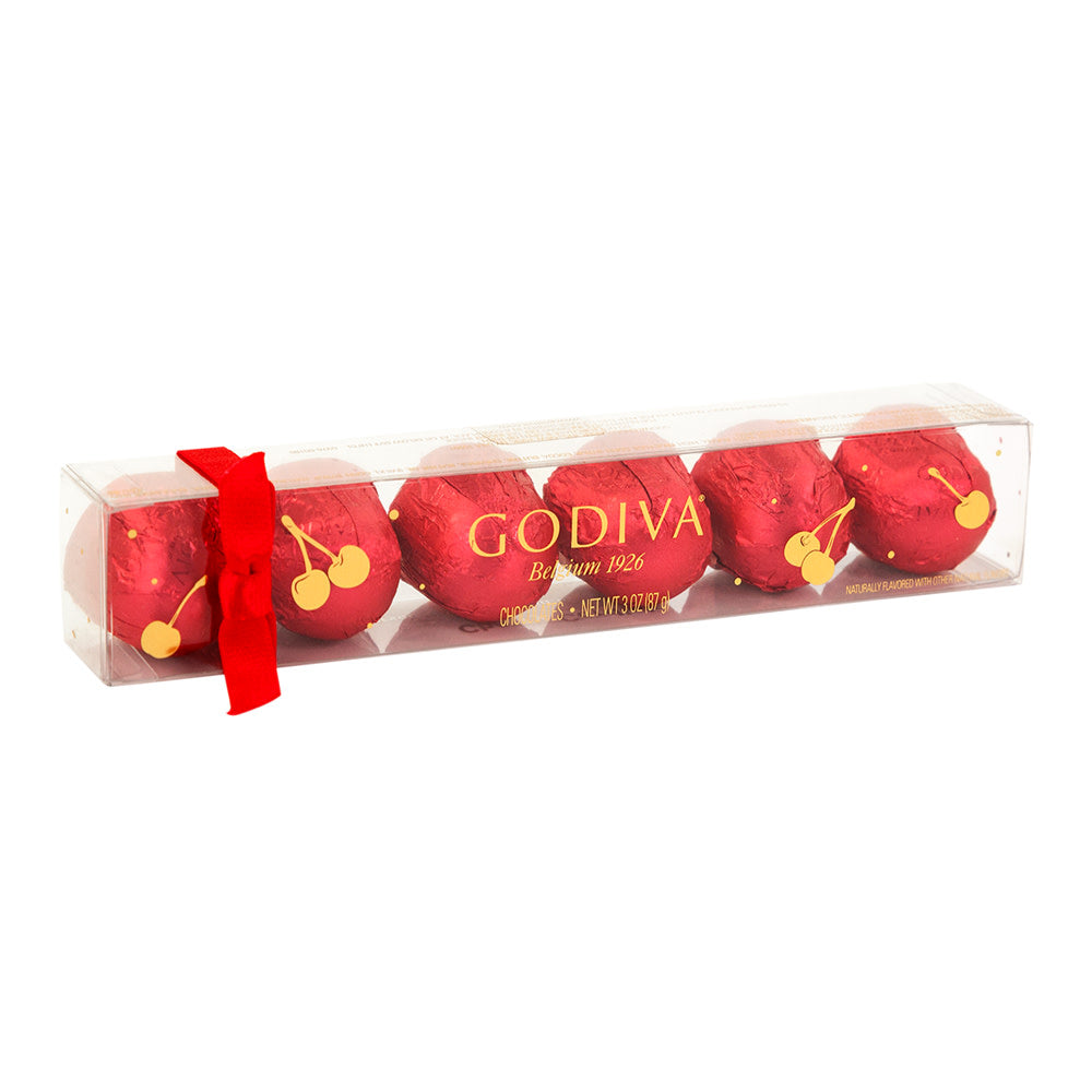 Wholesale Godiva Chocolate Cherry Cordials Valentine 6-Piece Acetate Box- Bulk