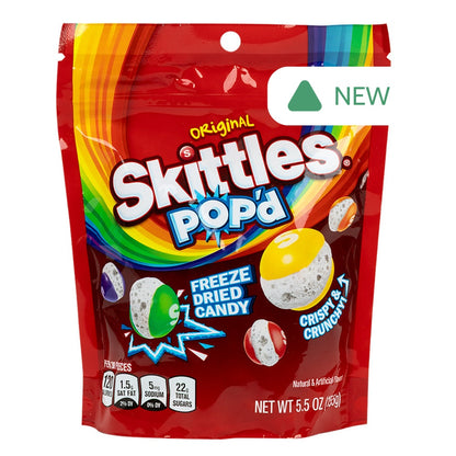 Wholesale Skittles Pop'D Original Freeze Dried Candy 5.5 Oz Pouch- Bulk