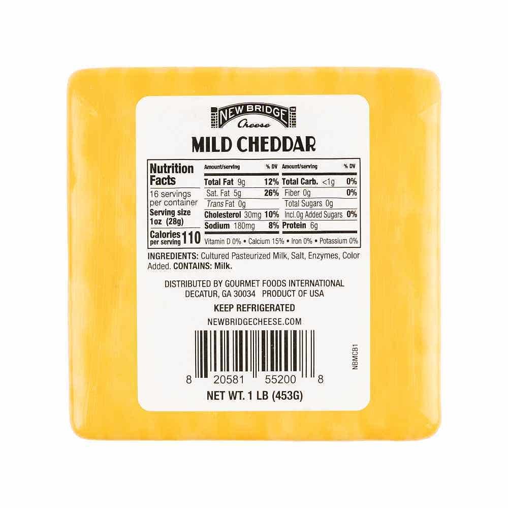 Wholesale New Bridge Mild Cheddar Cuts 16 Oz- Bulk