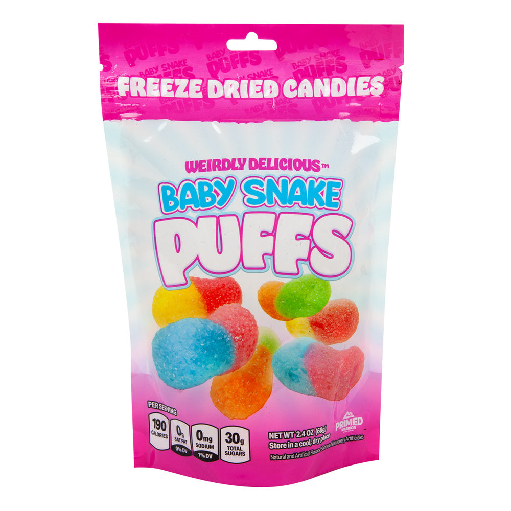 Wholesale Primed Warrior Baby Snake Puffs Freeze Dried Candies Pouch- Bulk