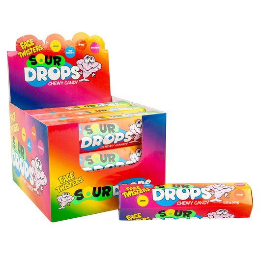 Wholesale Face Twisters Chewy Sour Drops 3.53 Oz- Bulk
