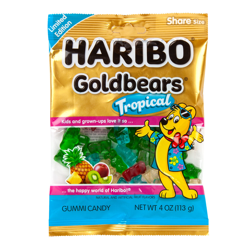 Wholesale Haribo Tropical Goldbears 4 Oz Peg Bag- Bulk